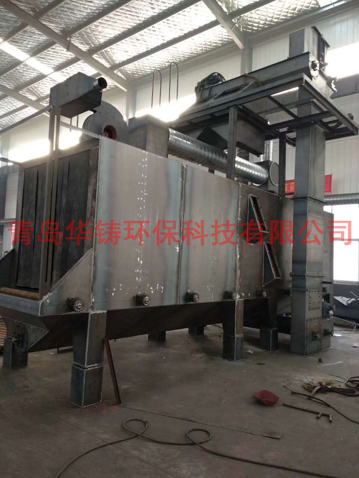H型鋼拋丸機車間發(fā)貨前調試圖