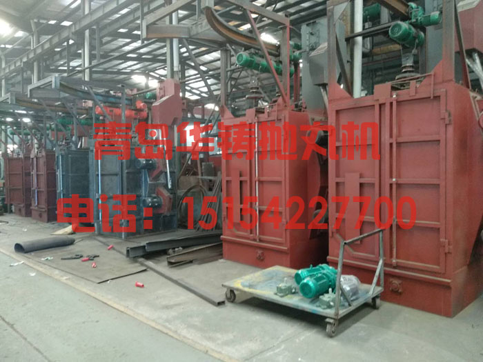 Q378吊鉤式拋丸機(jī)，Q378打砂機(jī)生產(chǎn)現(xiàn)場(chǎng)圖